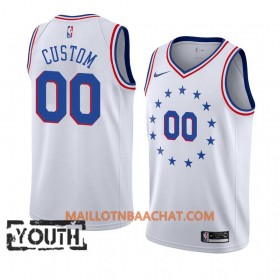 Maillot NBA Philadelphia 76ers Personnalisable 2018-19 Nike Blanc Swingman - Enfant